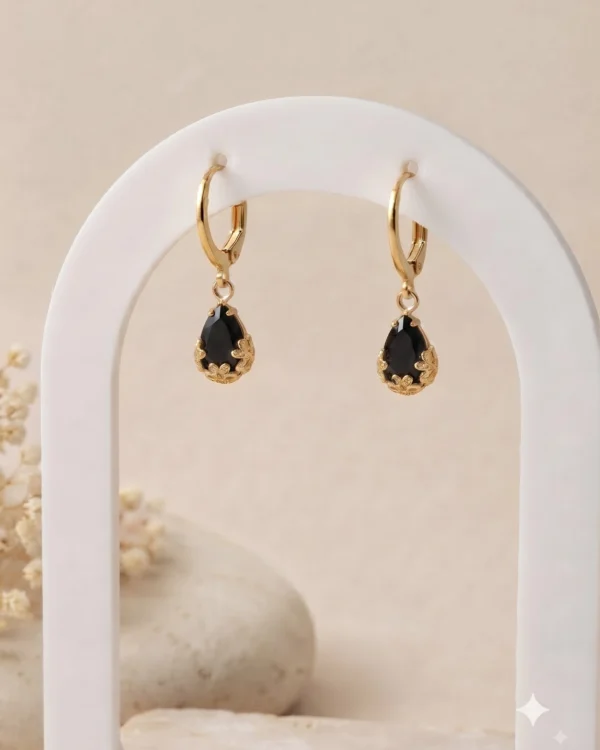 Gold Teardrop Crystal Earrings