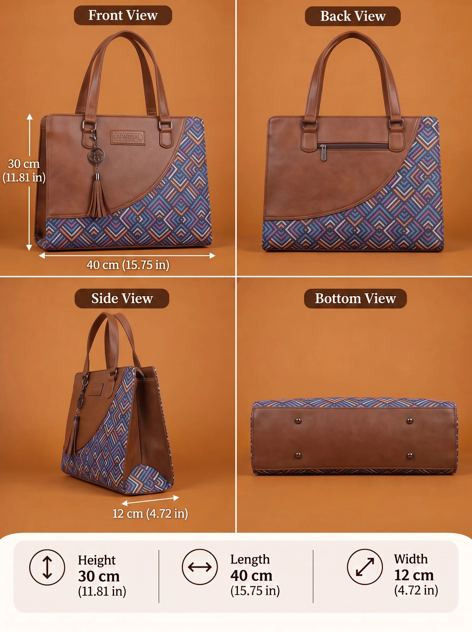 Colorful Chevron Striped Tote Bag - Image 6