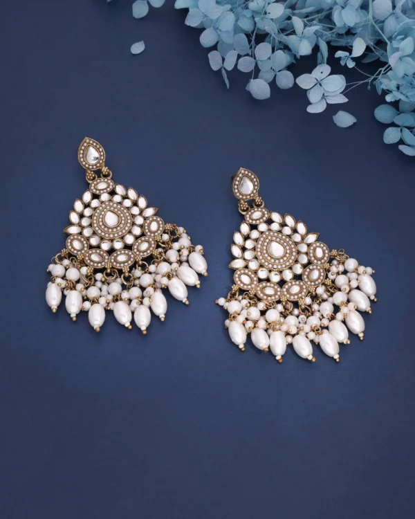 Royal Pearl Kundan Drops