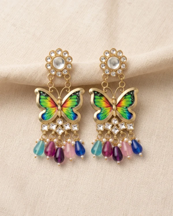 Butterfly Kundan Dangler Earrings