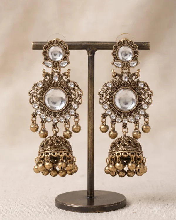 Antique White Stone Jhumka