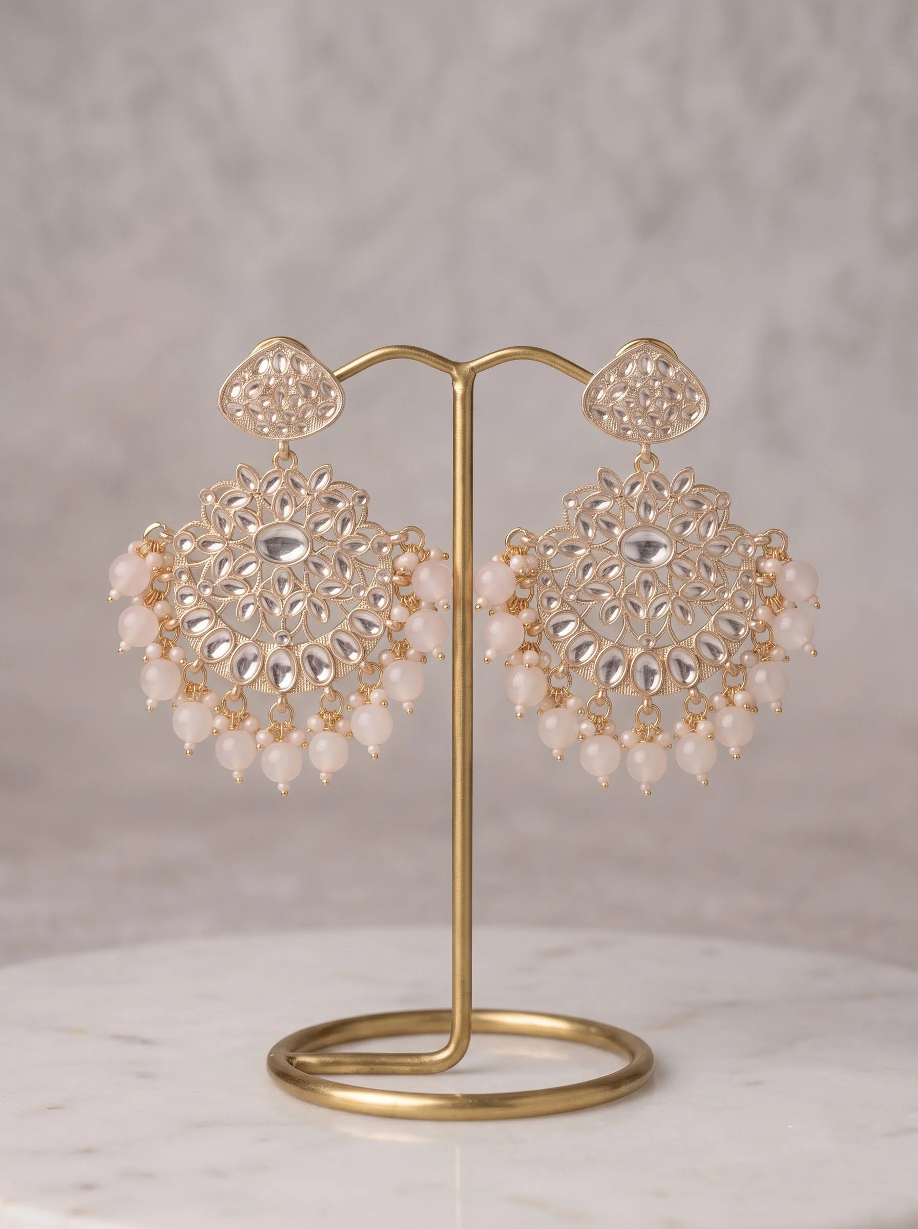 Pearl Chandbali Earrings - Image 5