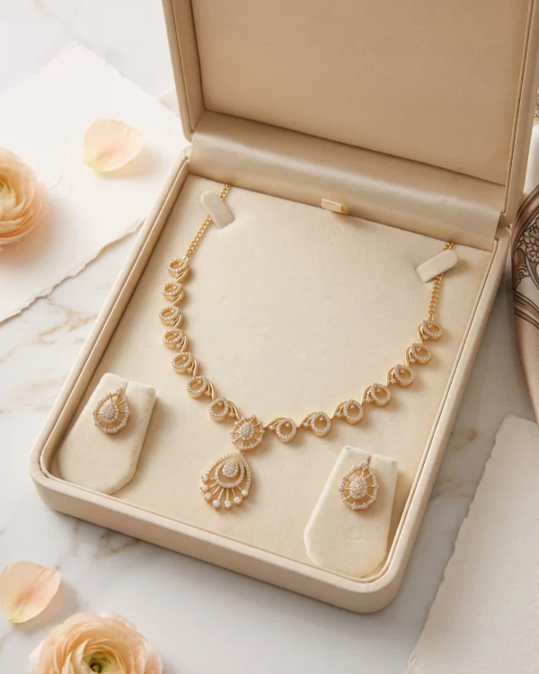 Elegant Gold Teardrop Jewelry Set