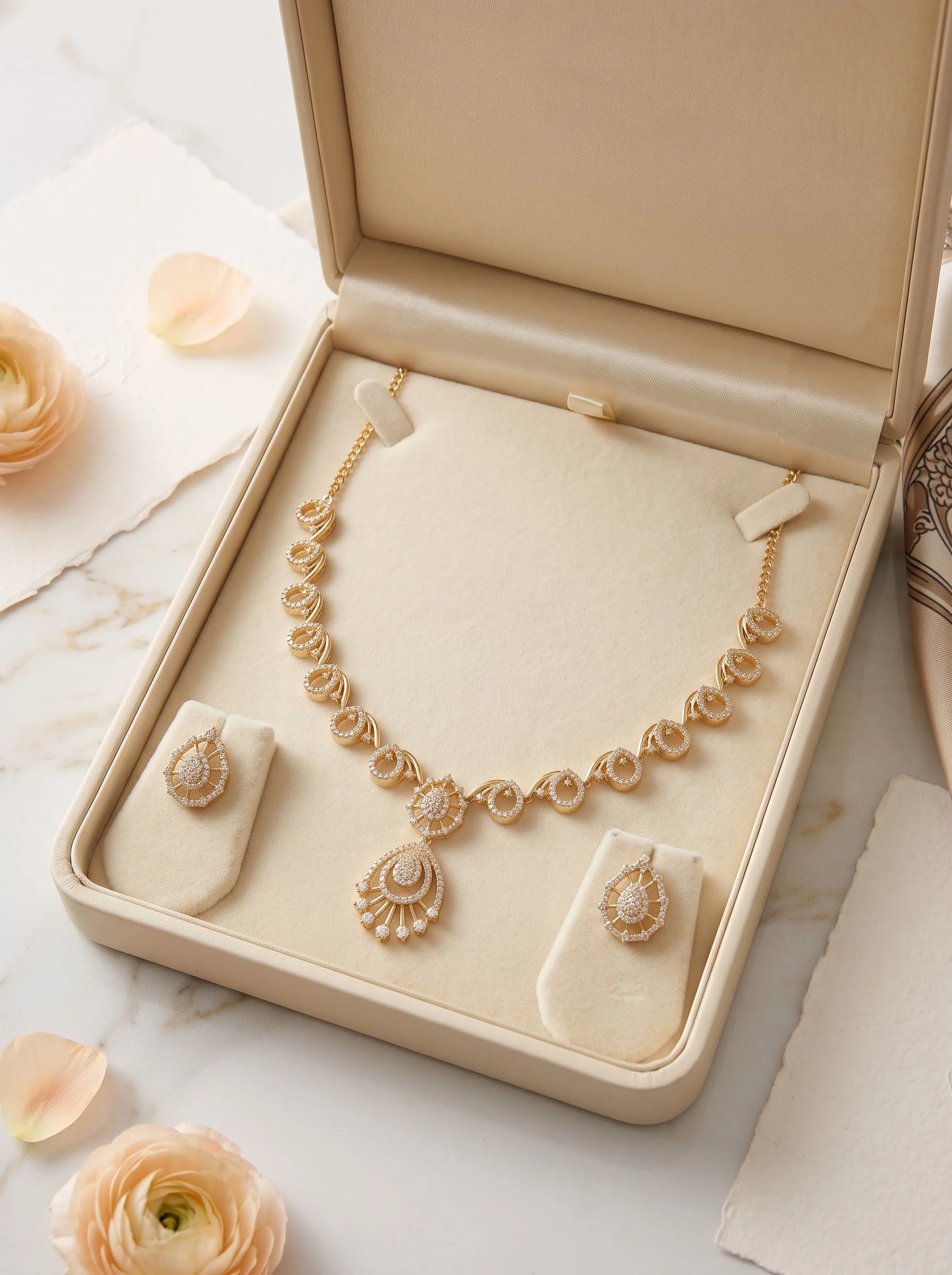 Elegant Gold Teardrop Jewelry Set - Image 5
