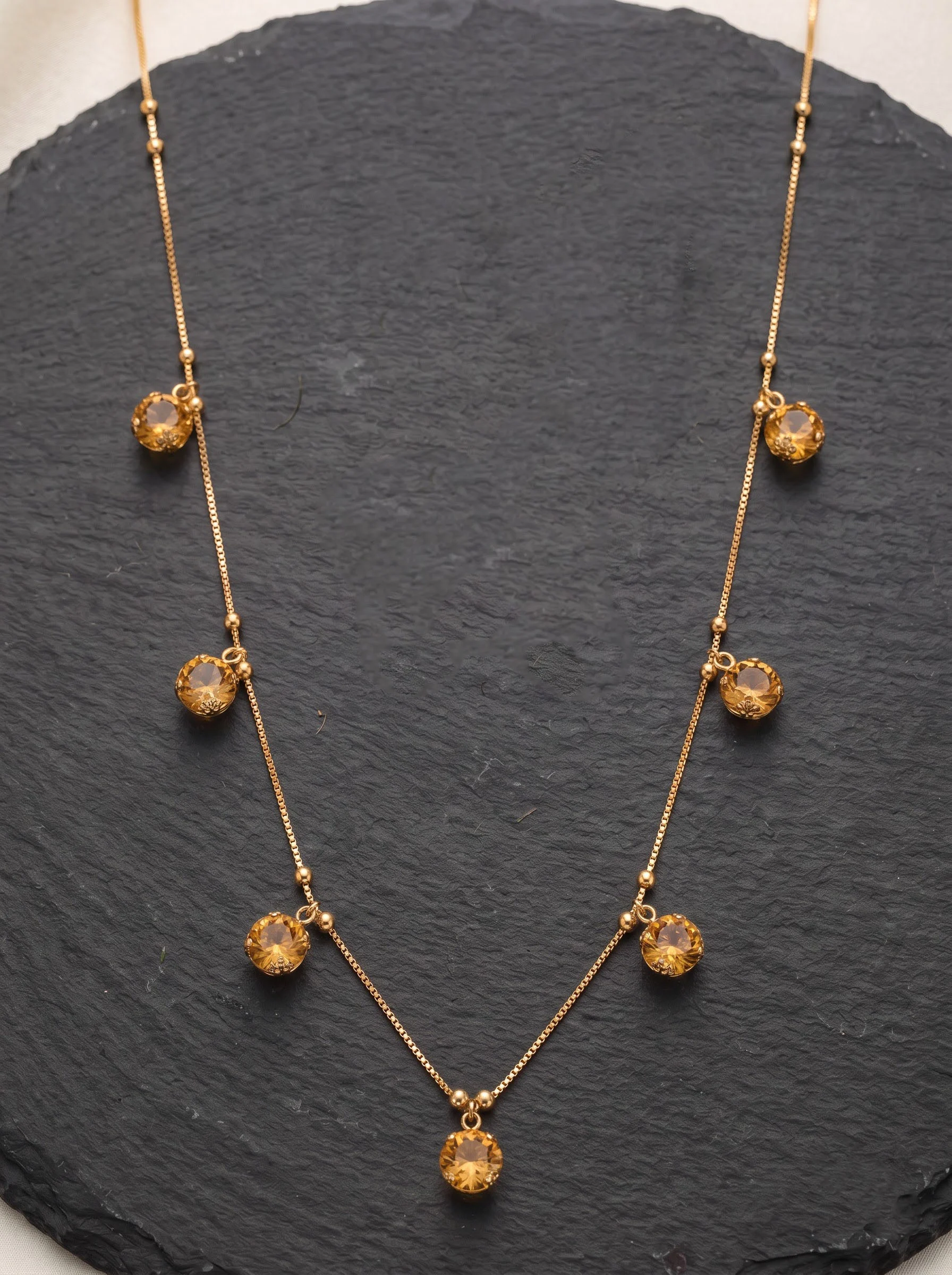 Gold Yellow Floral Necklace - Image 5