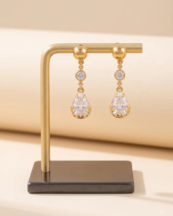 Gold Crystal Drop Earrings