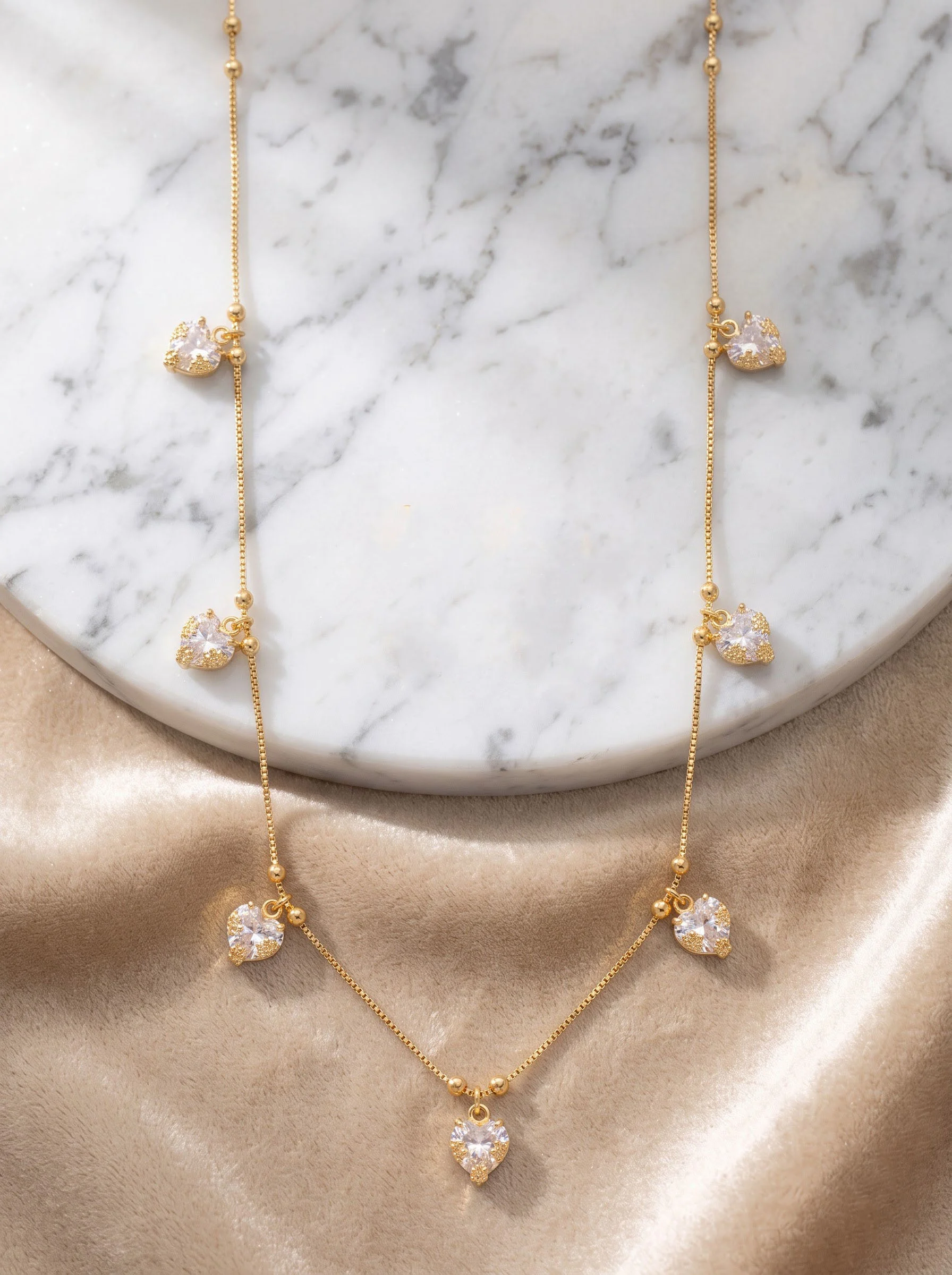 Gold Diamond Heart Necklace - Image 4