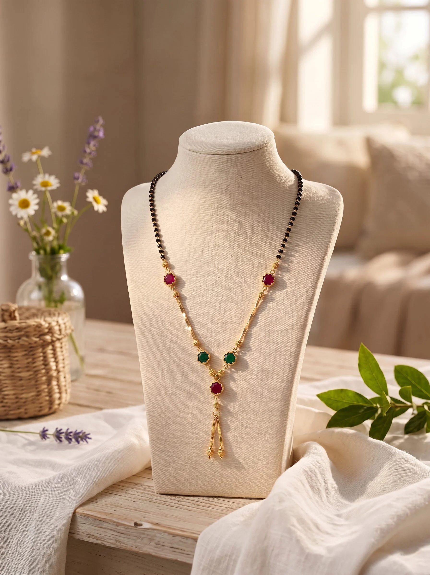 Gold Ruby Green Mangalsutra