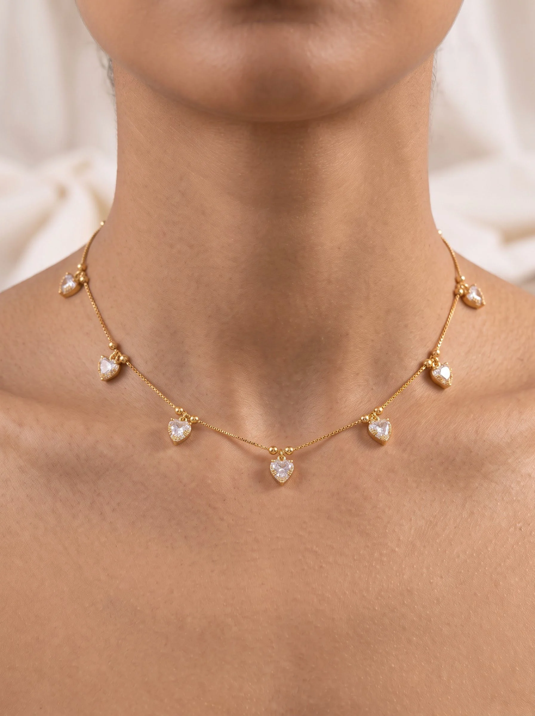 Gold Diamond Heart Necklace - Image 3