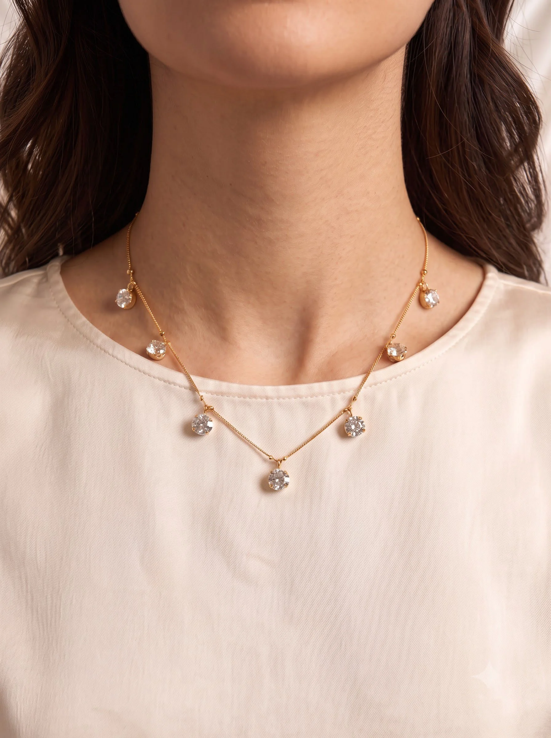 Gold Diamond Necklace - Image 4