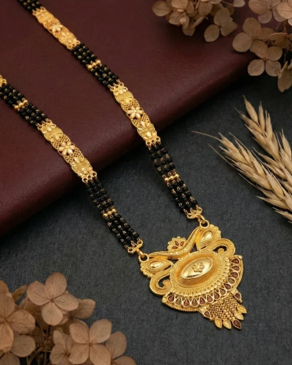 Golden Paisley Bead Mangalsutra