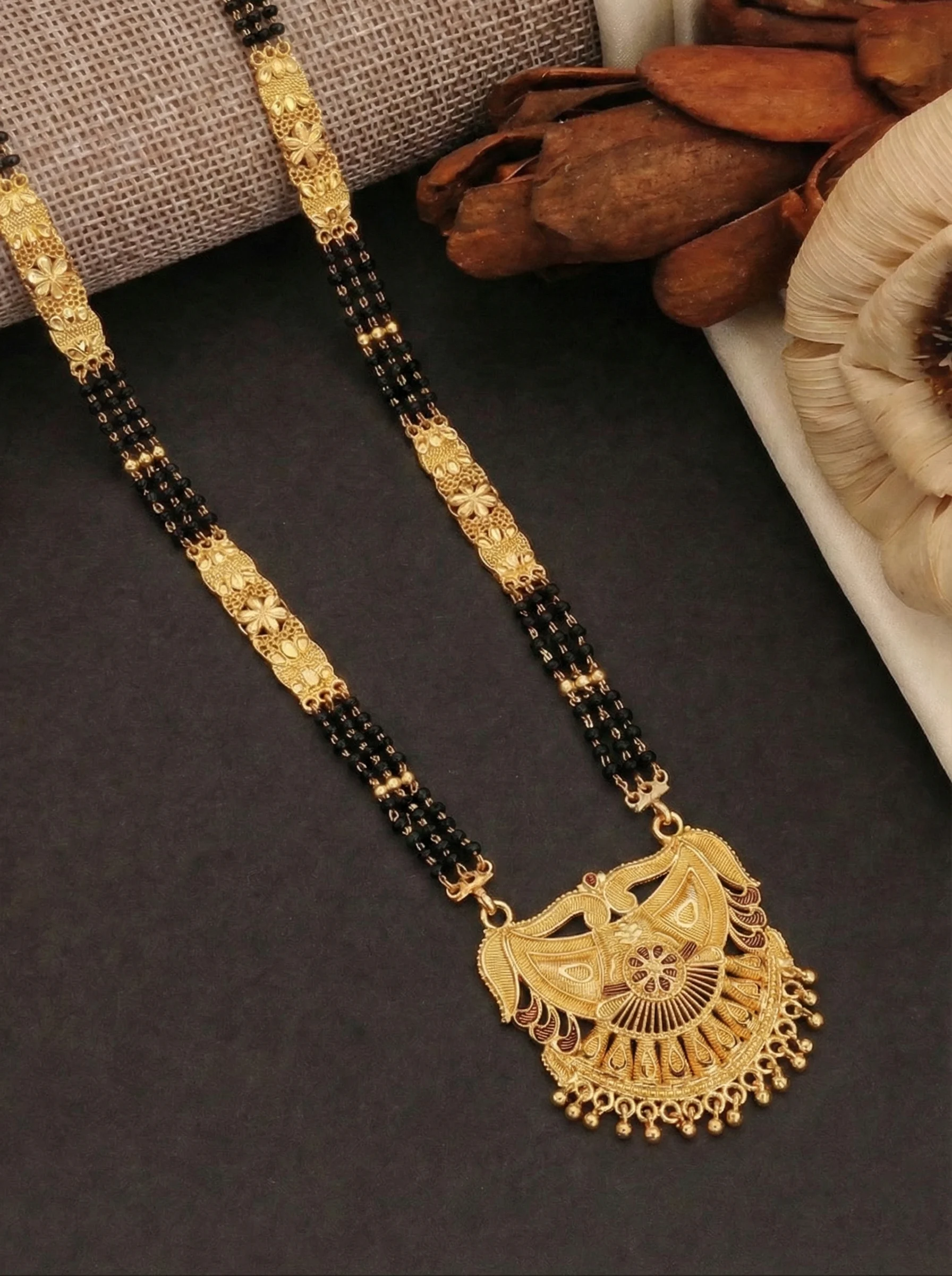 Golden Paisley Pendant Mangalsutra - Image 3