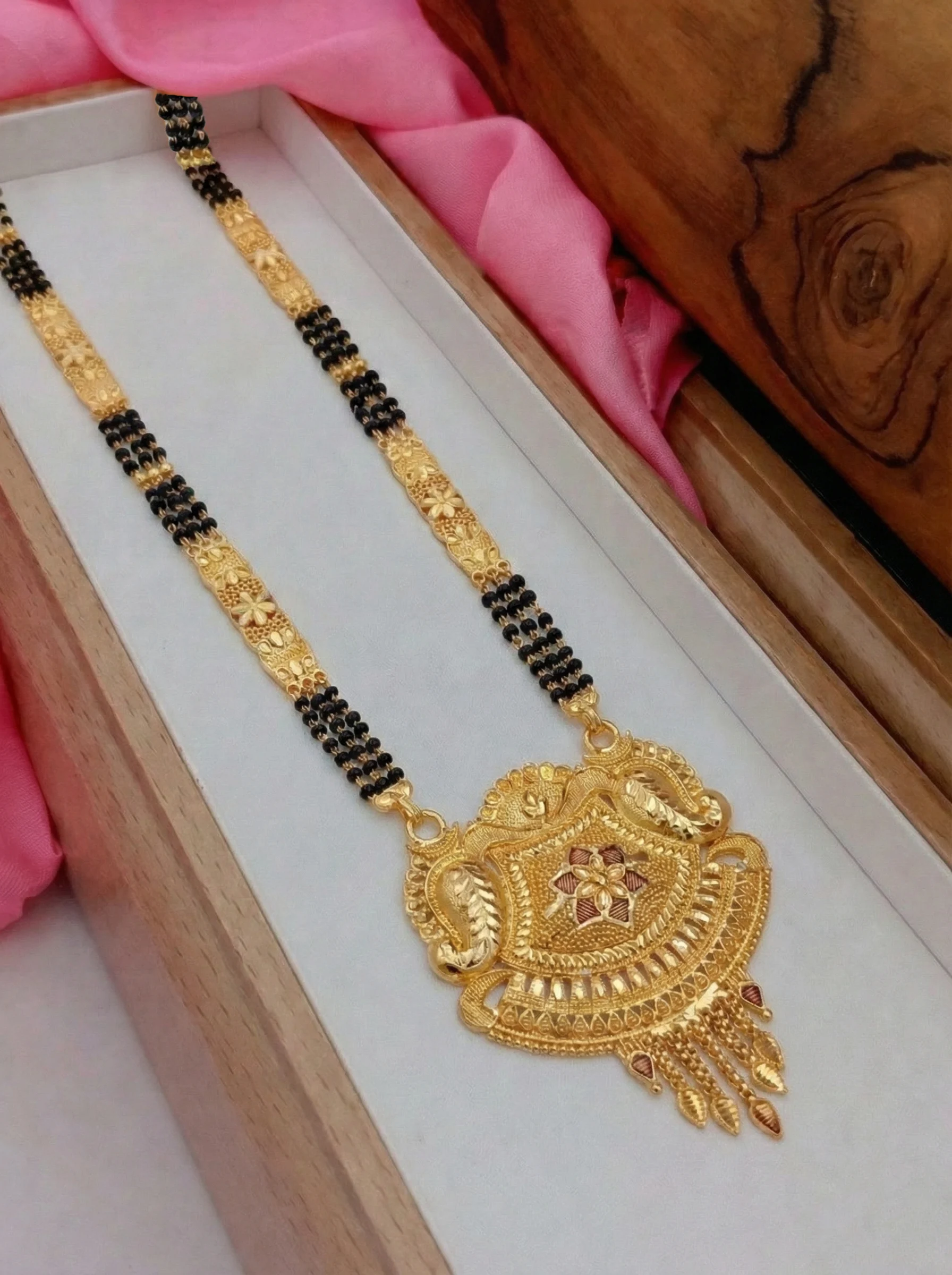 Royal Floral Gold Mangalsutra - Image 6