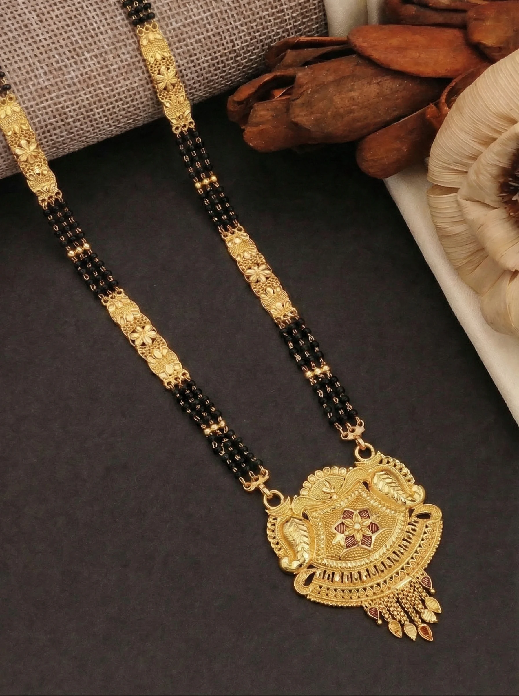 Royal Floral Gold Mangalsutra - Image 5