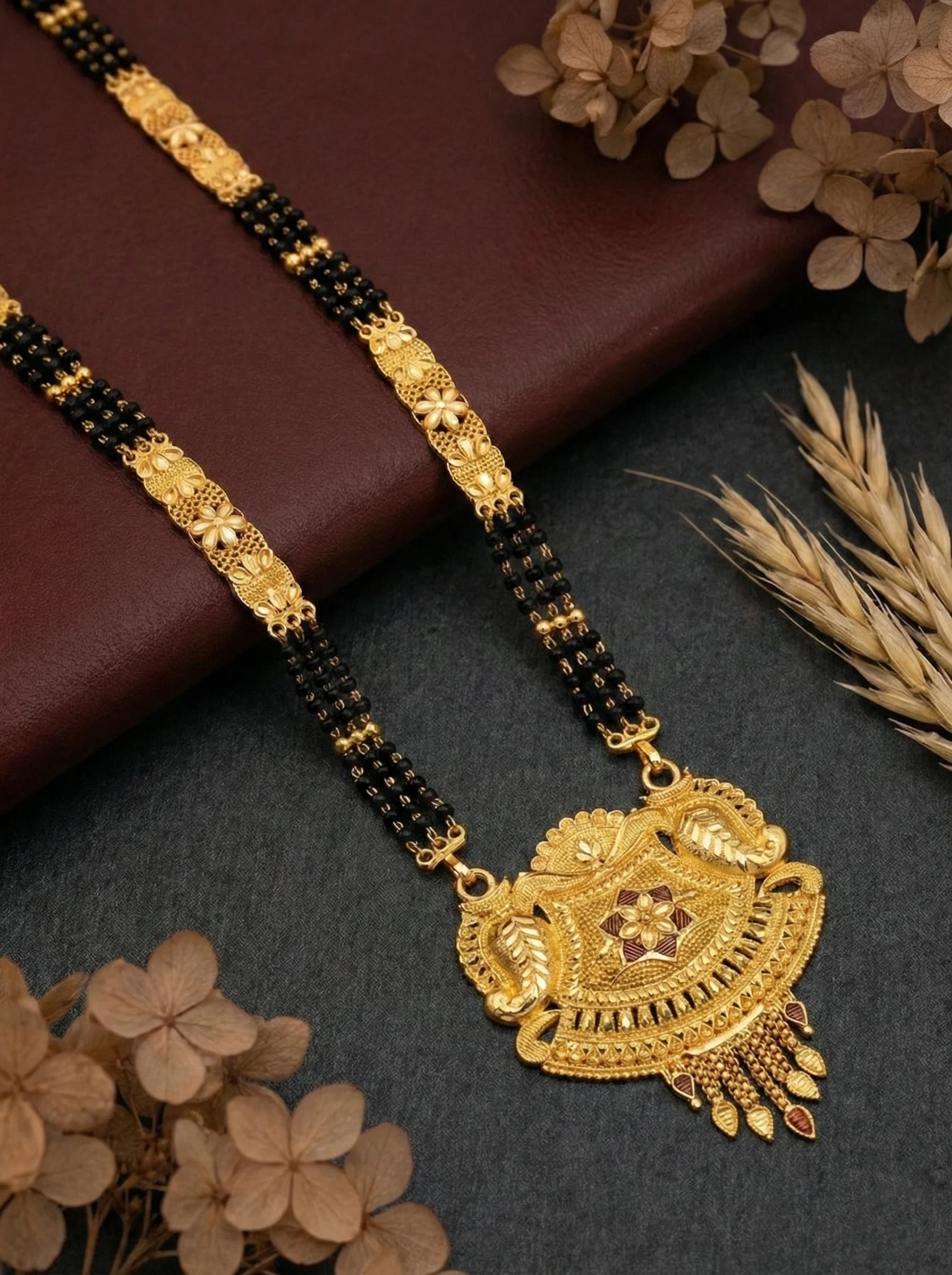 Royal Floral Gold Mangalsutra - Image 2