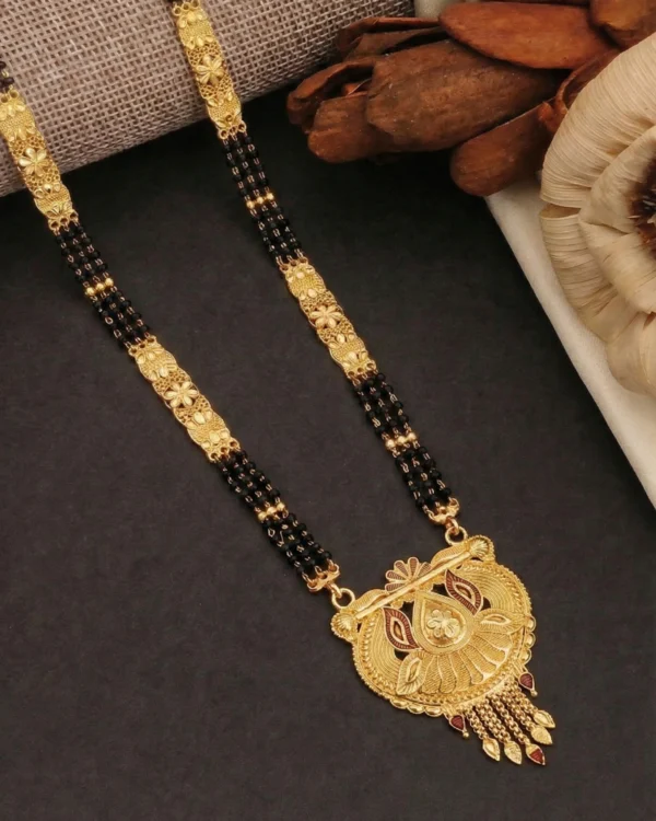 Peacock Floral Gold Mangalsutra