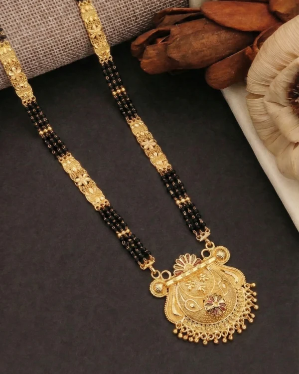 Golden Floral Coin Mangalsutra