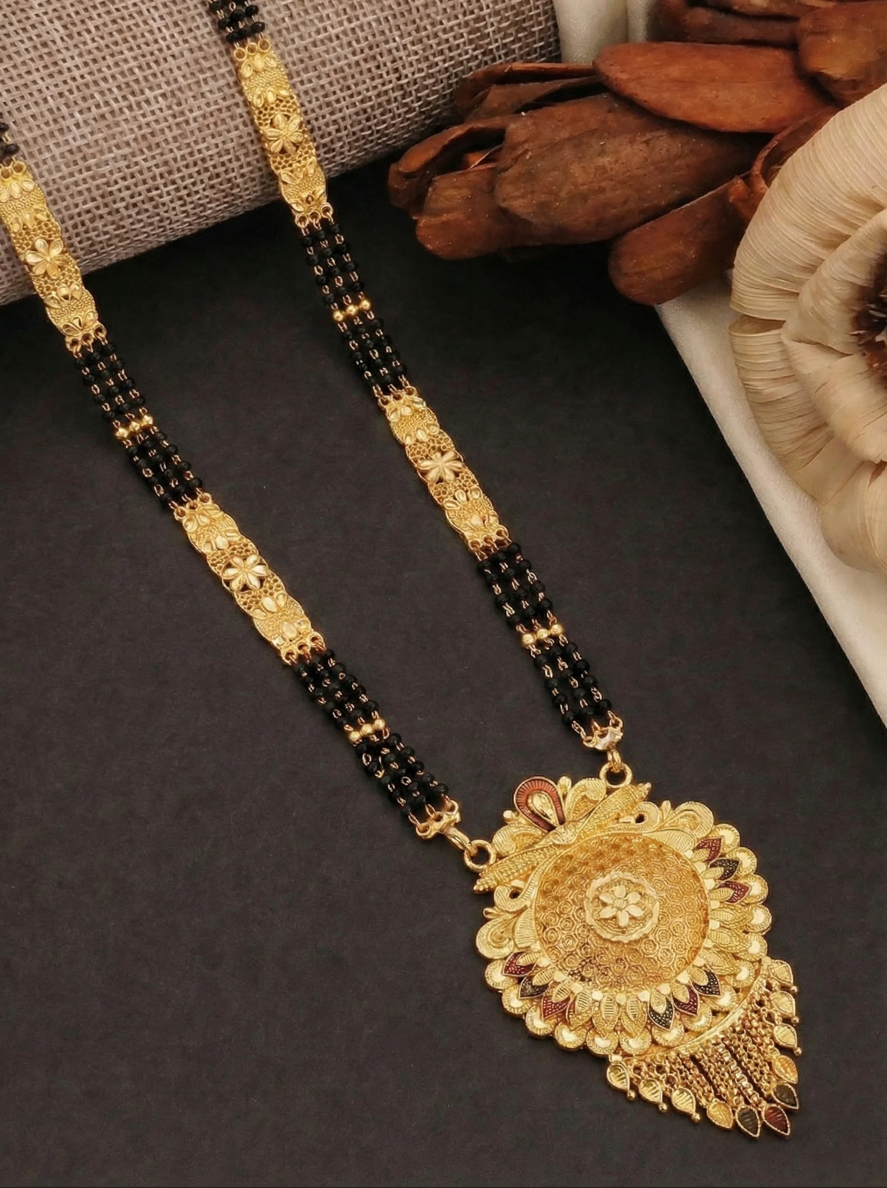 Traditional Floral Gold Mangalsutra - Image 2