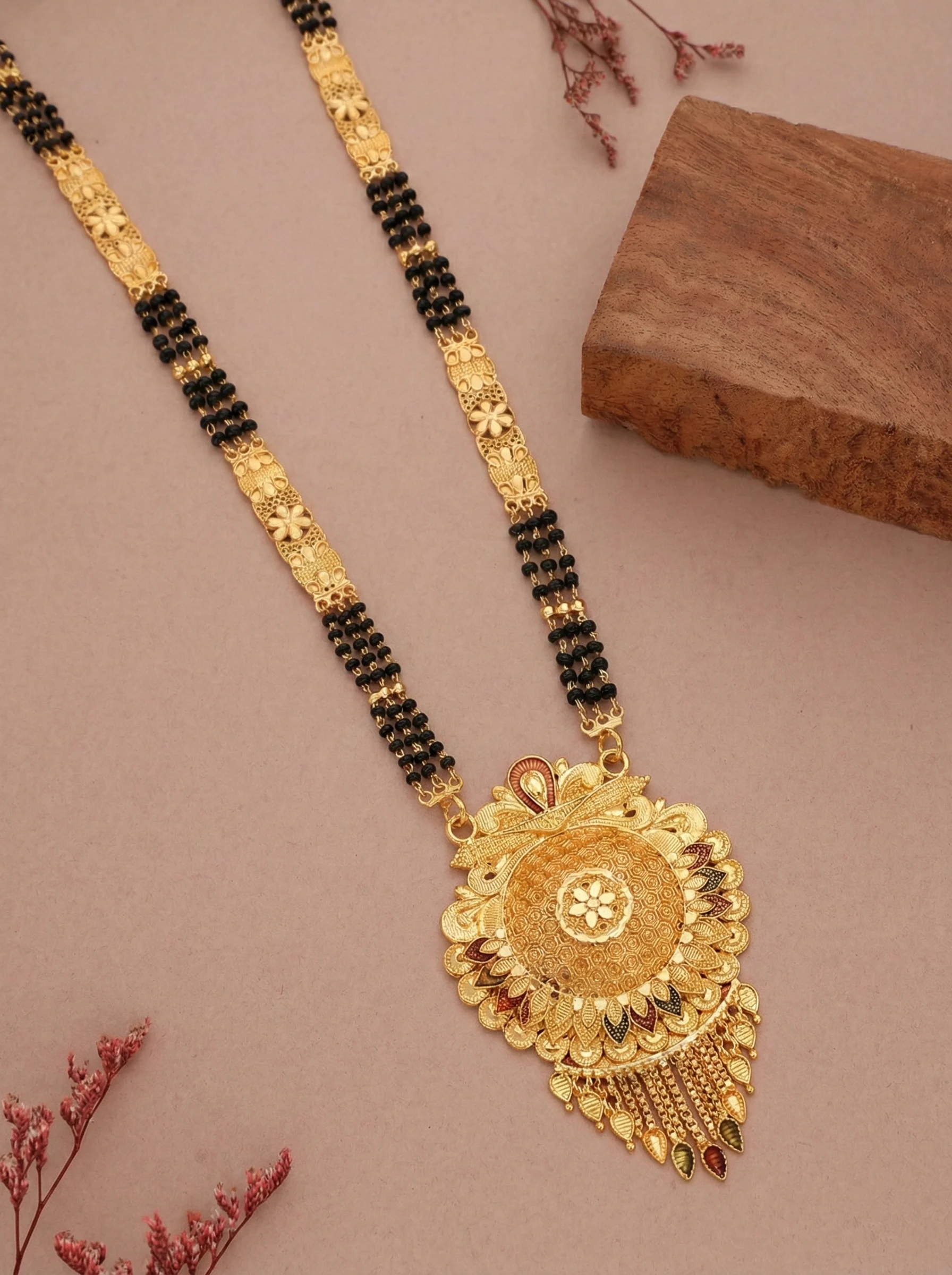 Traditional Floral Gold Mangalsutra - Image 5
