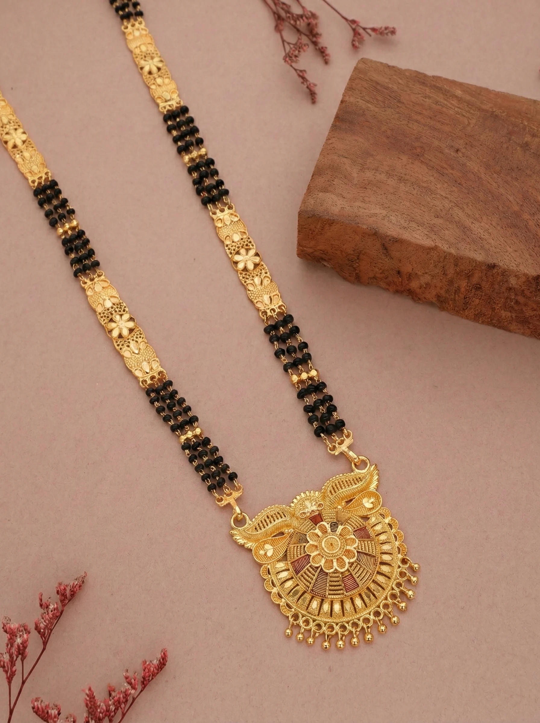 Traditional Floral Gold Mangalsutra
