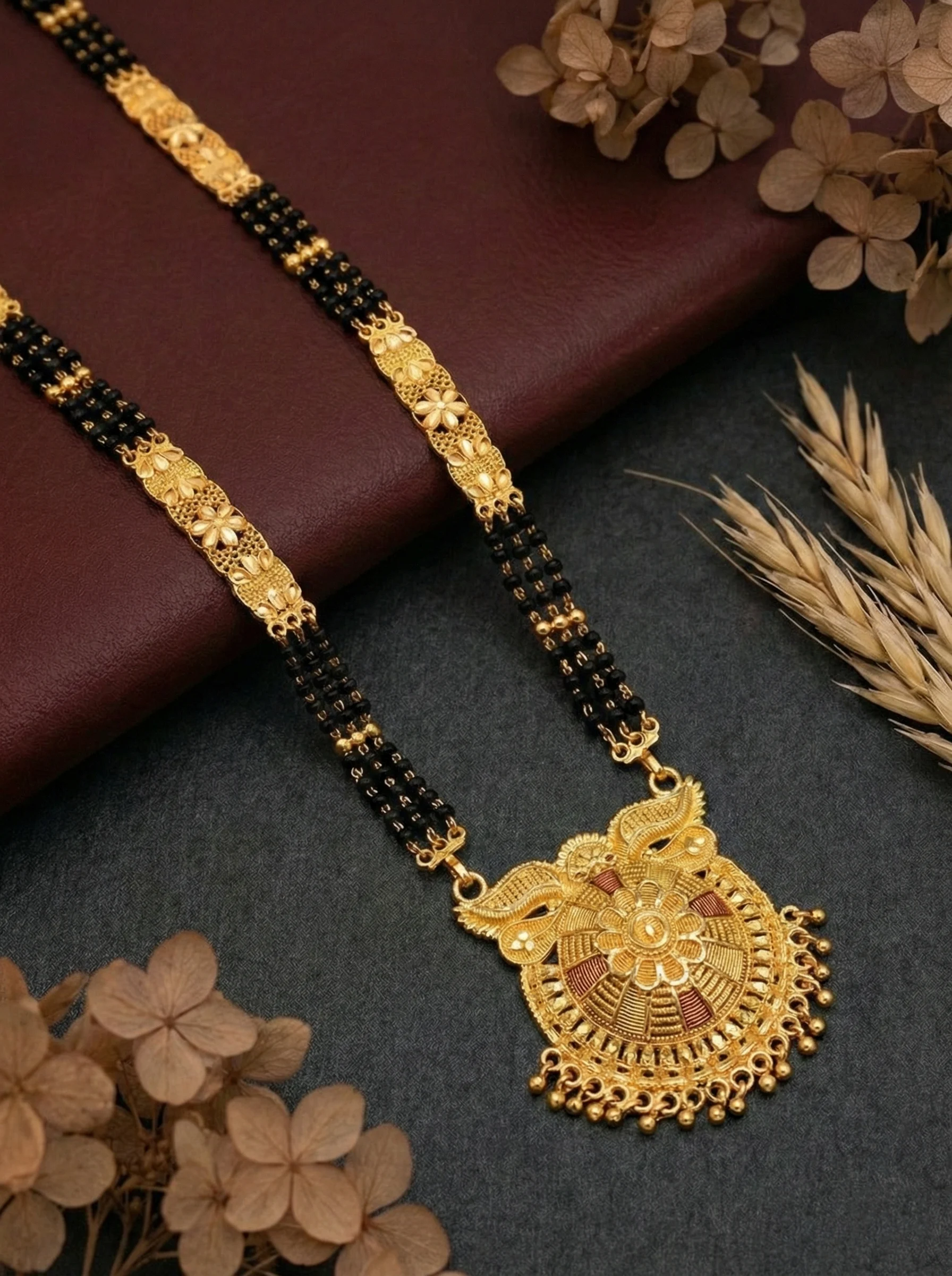Traditional Floral Gold Mangalsutra - Image 6