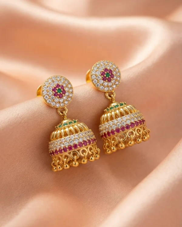 Elegant Gold Jhumka Earrings