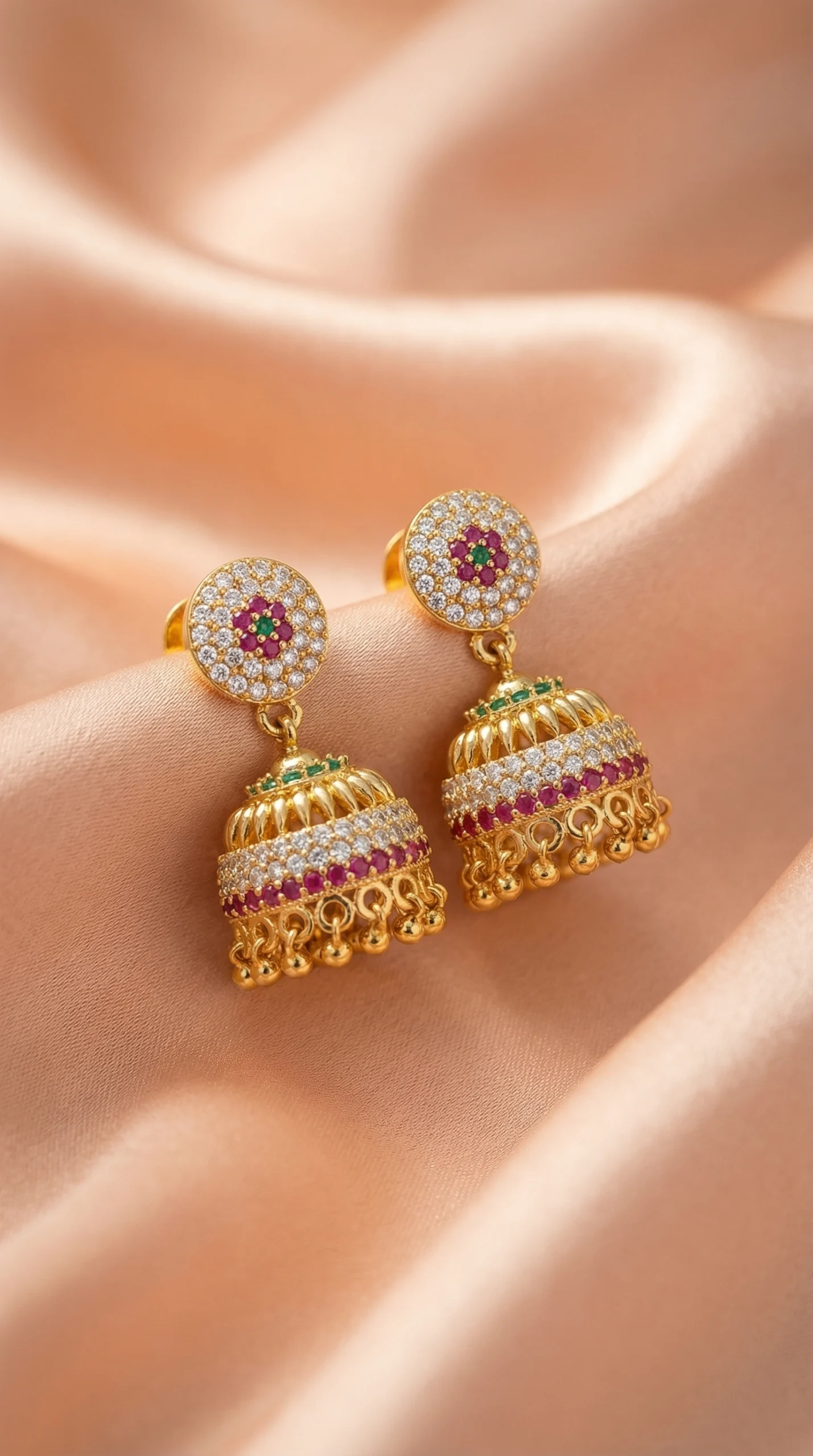 Elegant Gold Jhumka Earrings