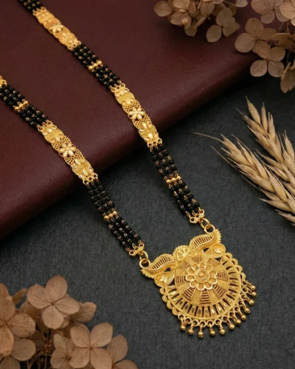 Sunburst Floral Gold Mangalsutra