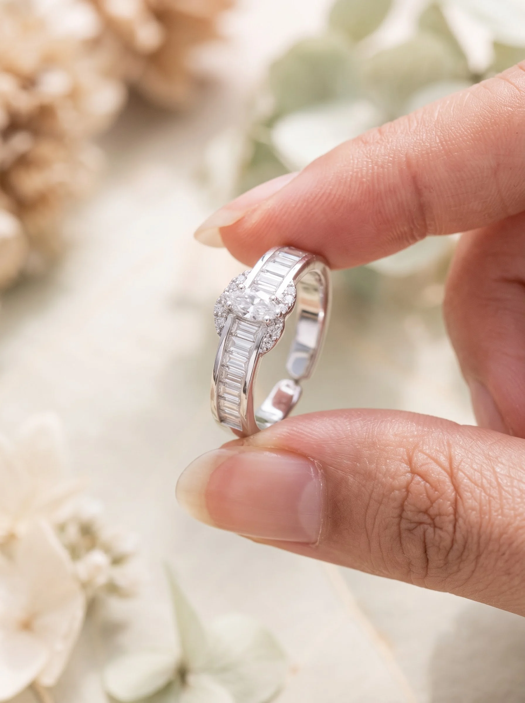 Silver Baguette Stone Ring - Image 3