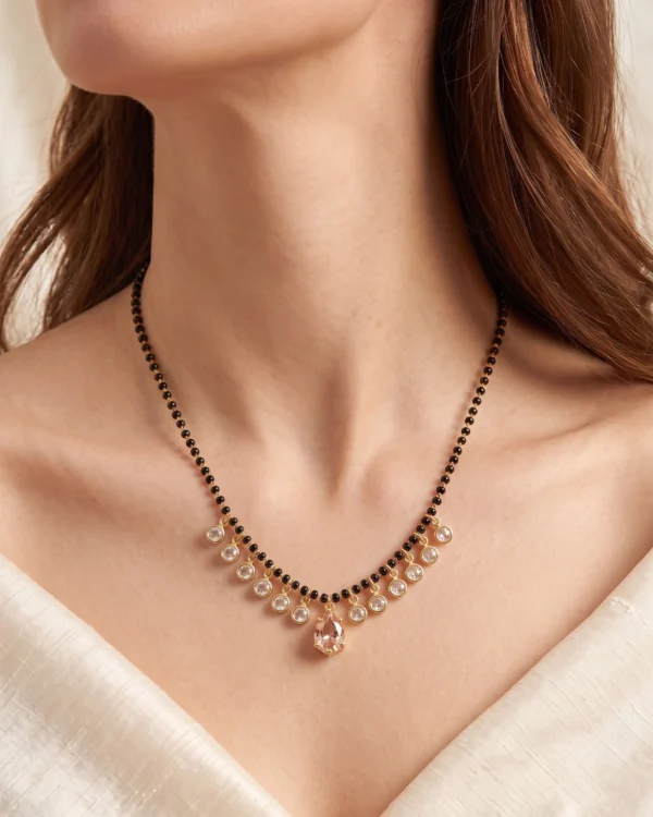 Black Beads Pearl Drop Mangalsutra