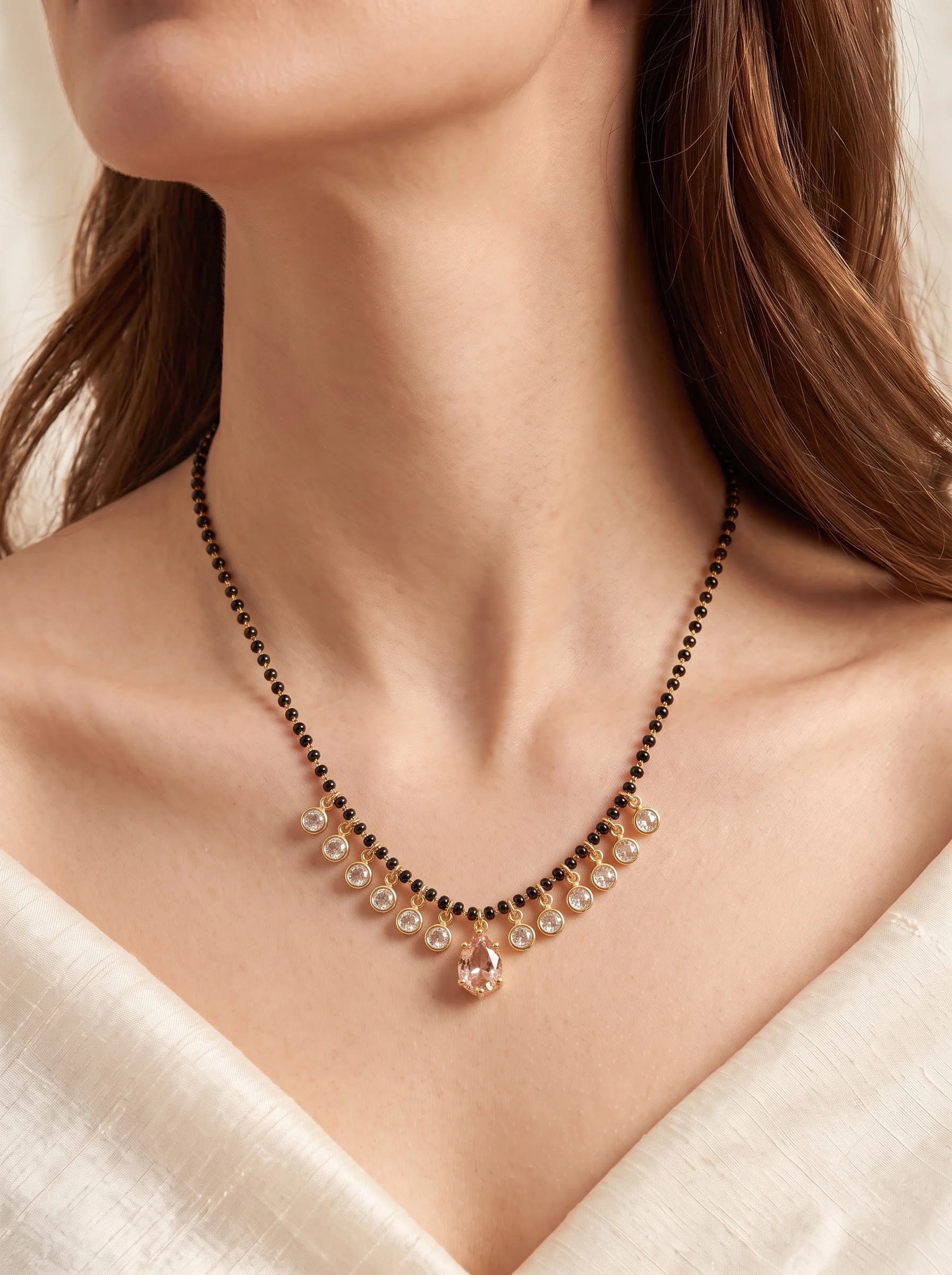 Black Beads Pearl Drop Mangalsutra