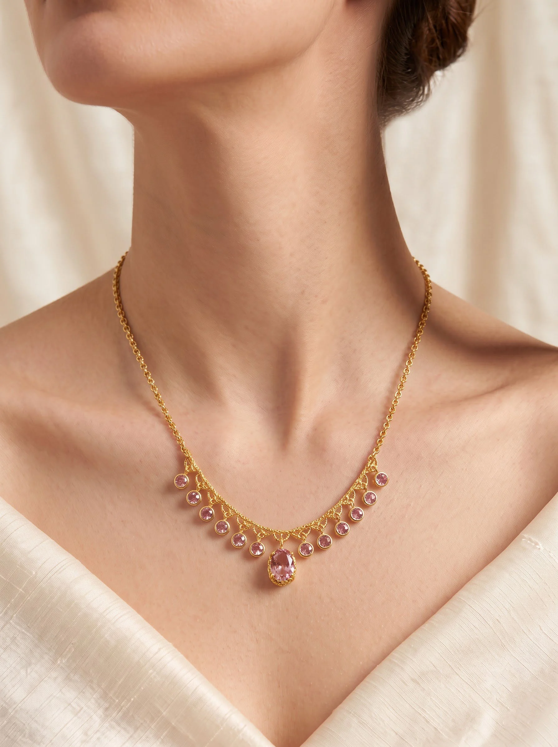 Pink Drop Chain Necklace - Image 5
