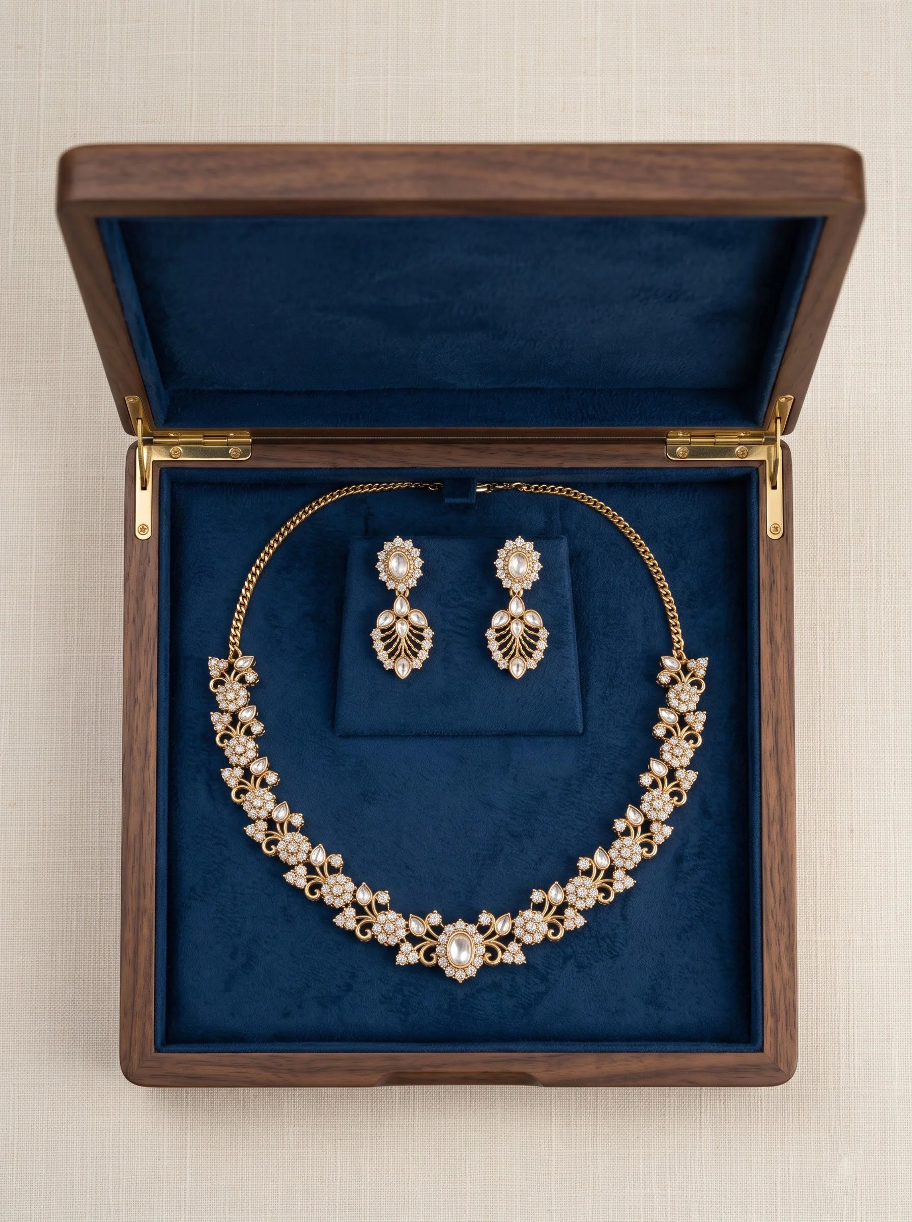 Gold Kundan Pearl Set - Image 3