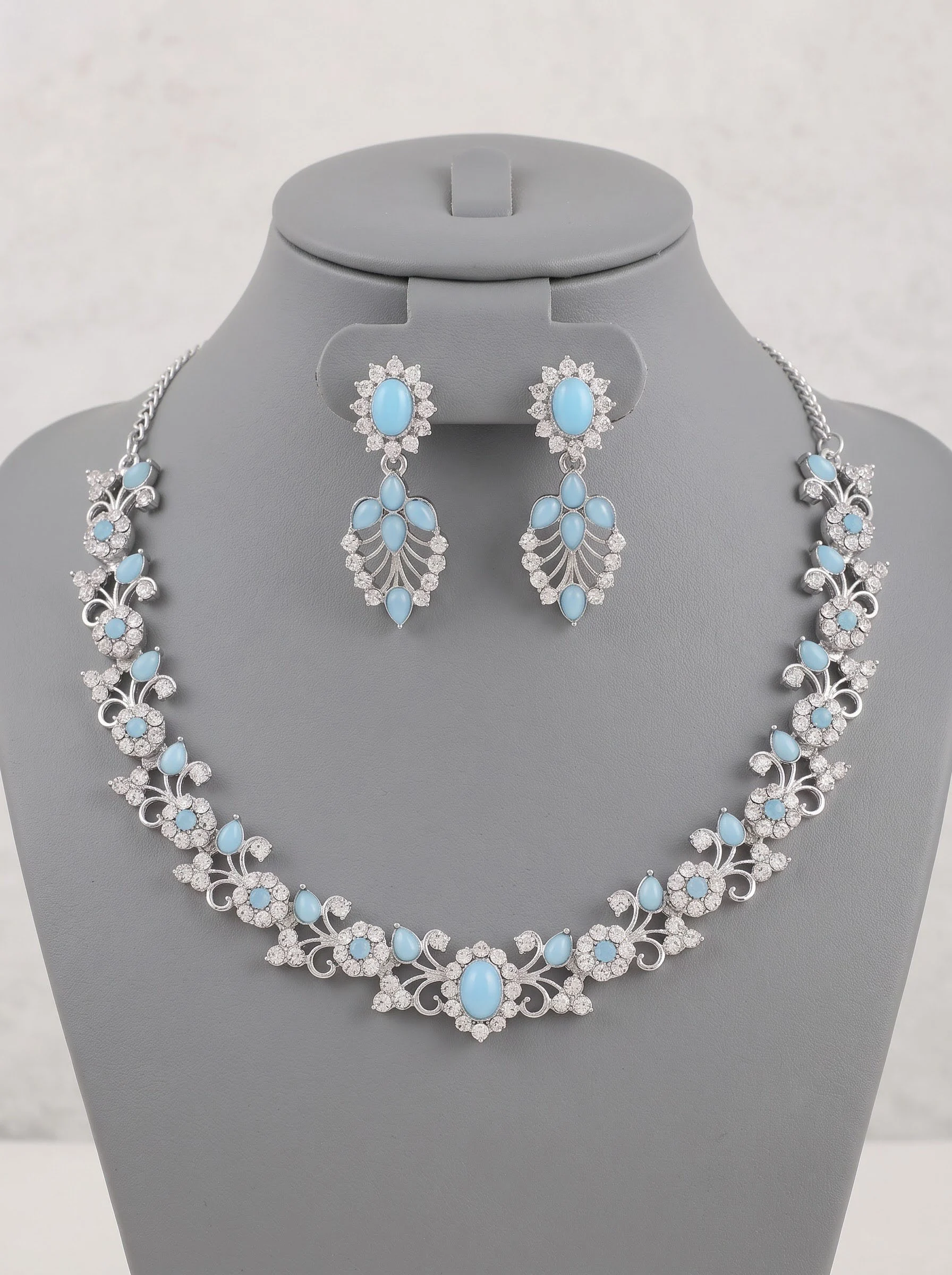 Blue Silver Necklace Set - Image 3