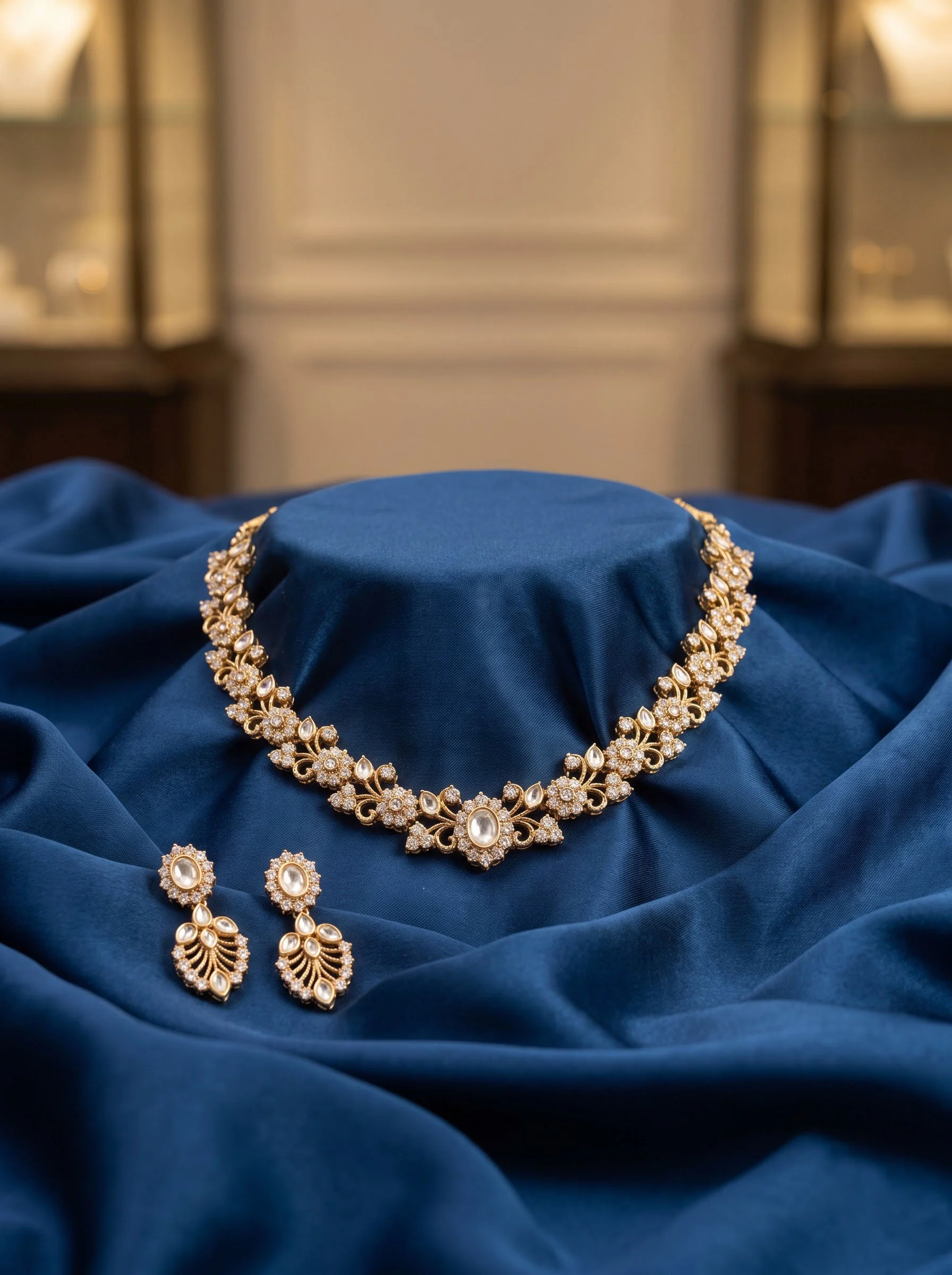 Gold Kundan Pearl Set