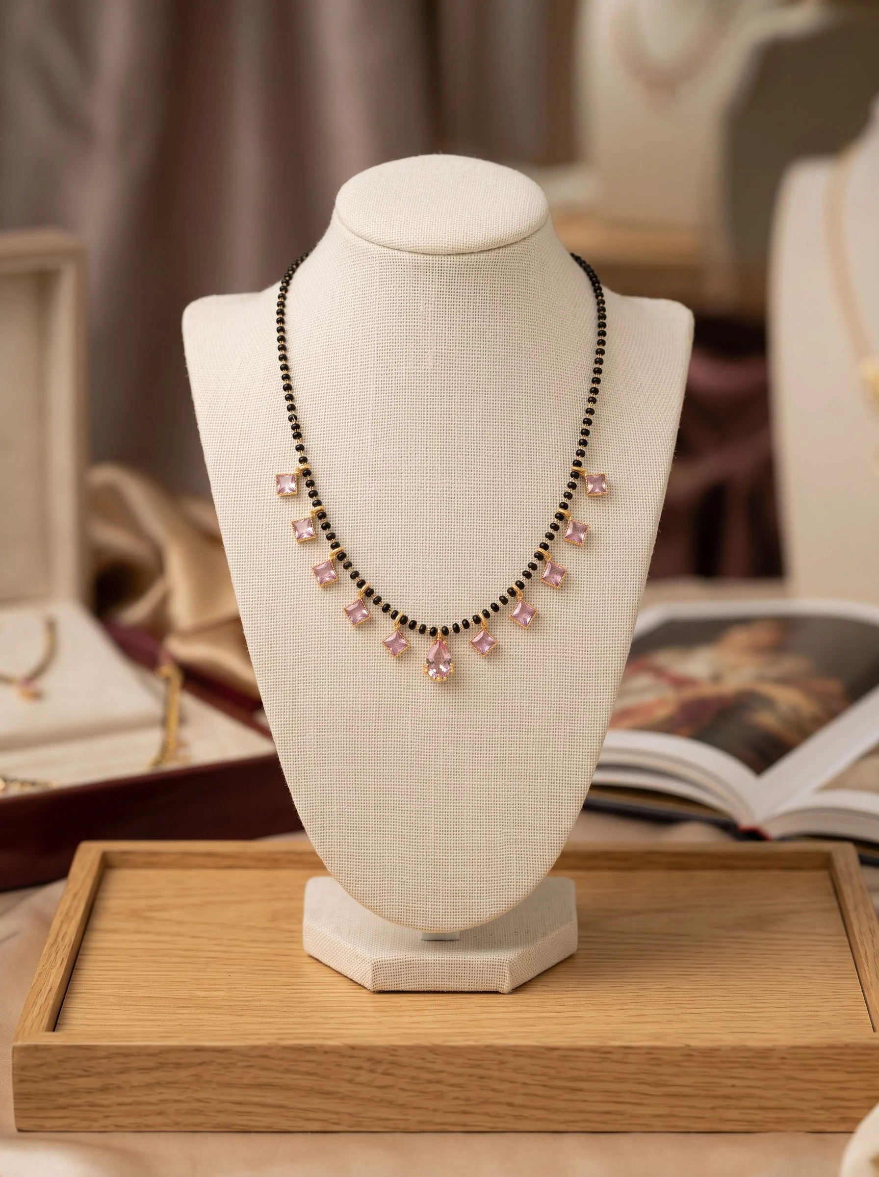 Pink Pearl Drop Mangalsutr - Image 3