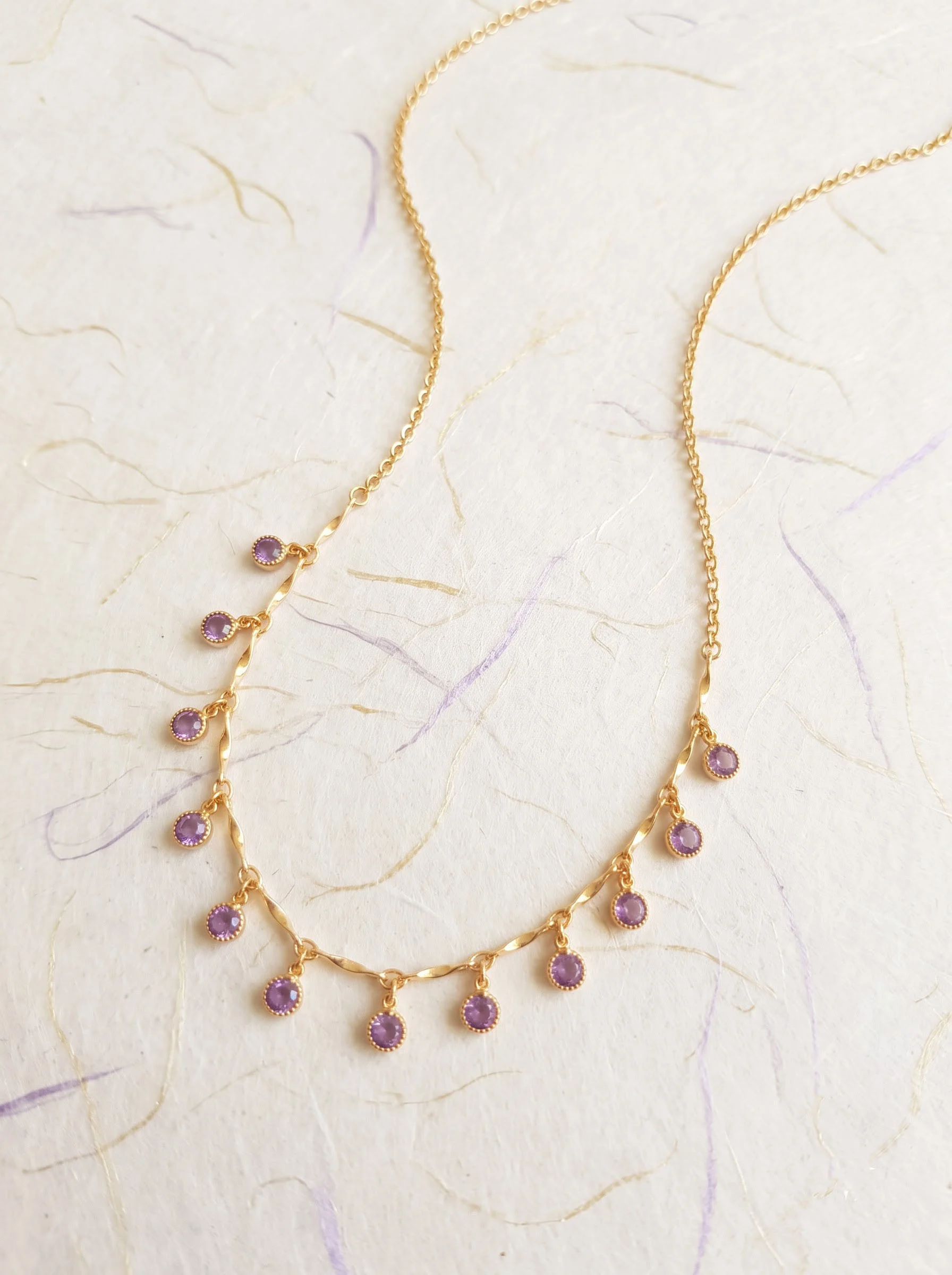 Purple Drop Chain Necklace - Image 5