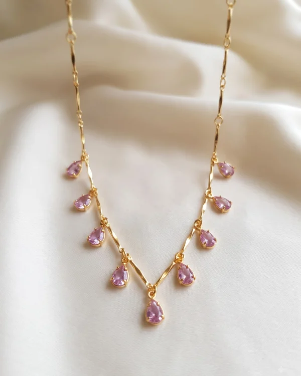 Pink Drop Chain Necklace
