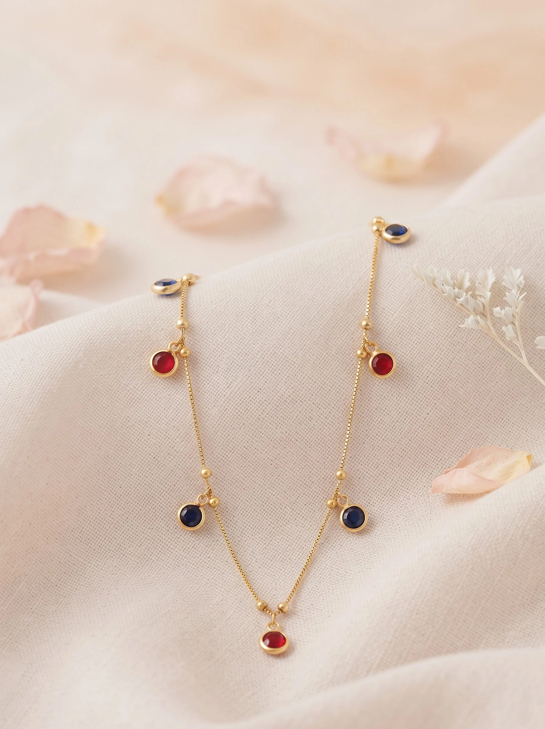 Gold Blue Red Necklace - Image 4