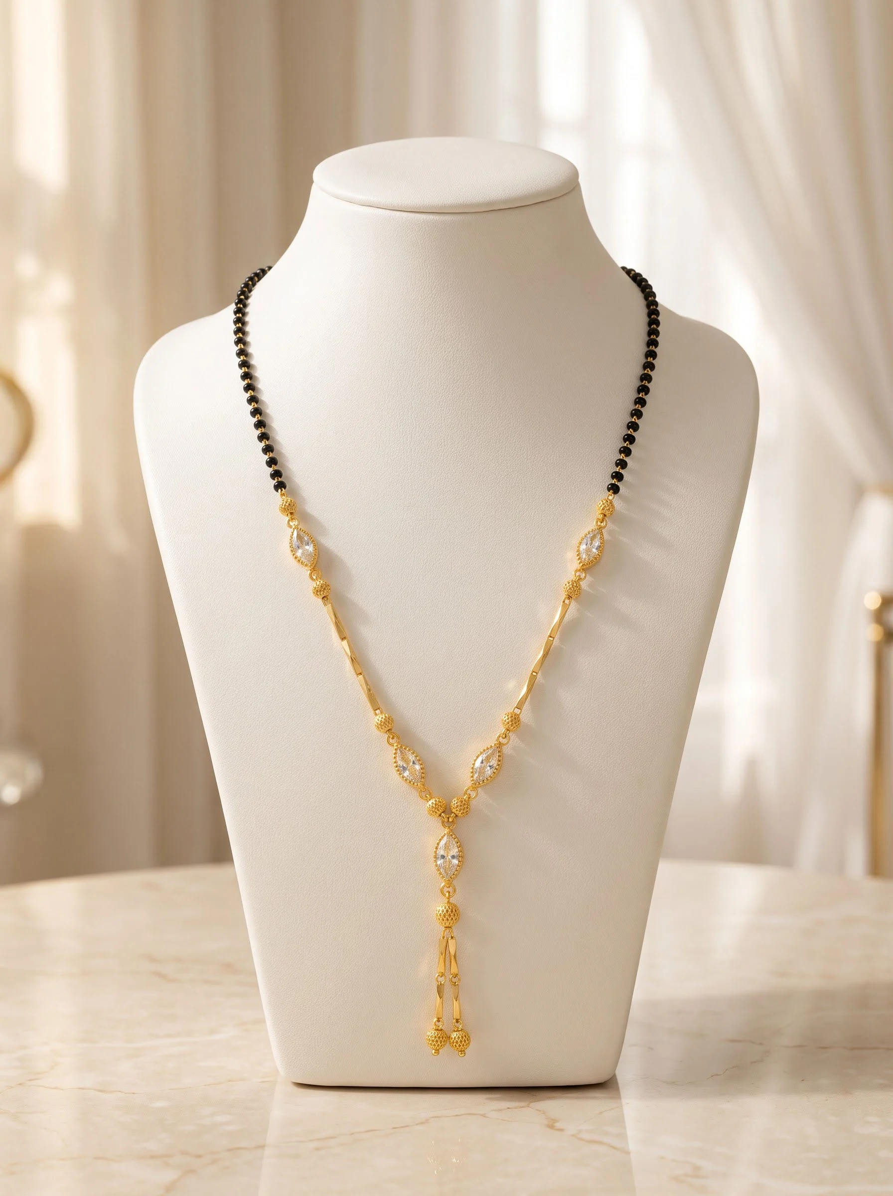Gold CZ Drop Mangalsutra