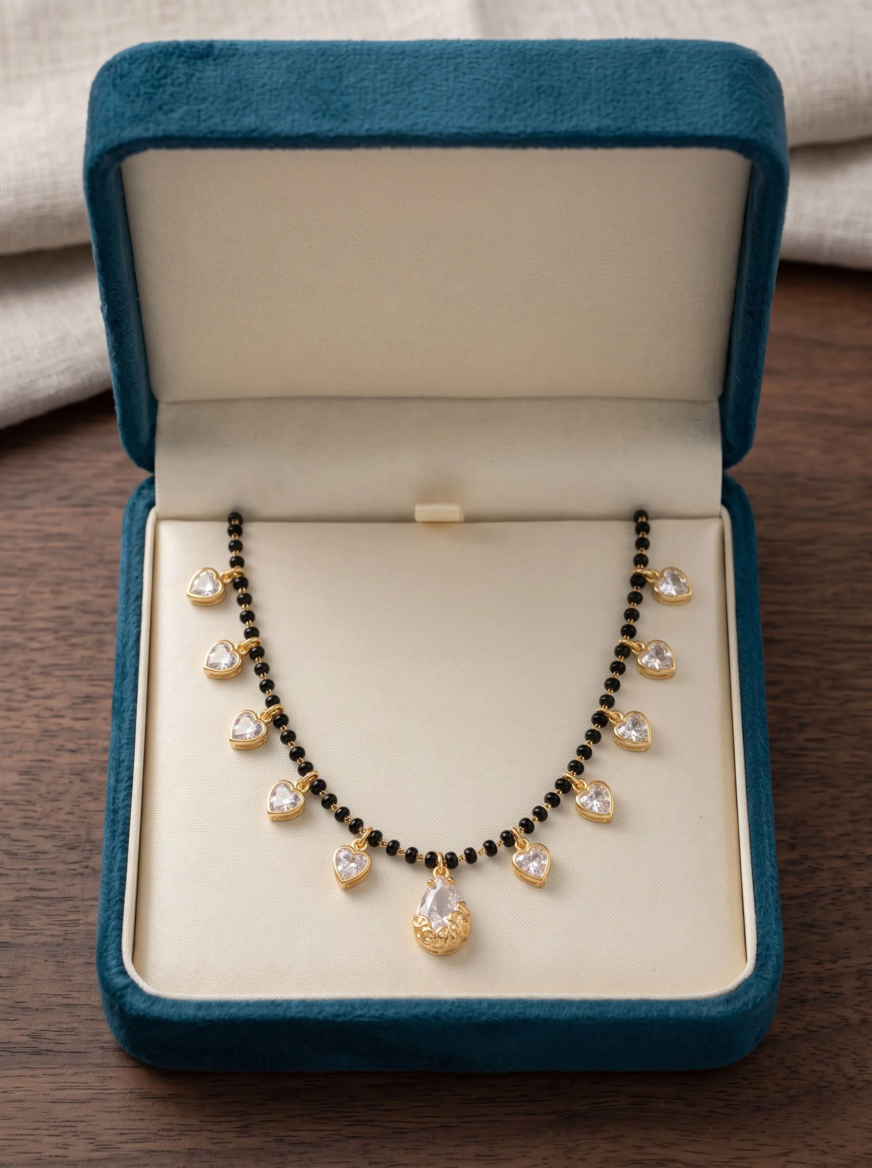 Black Beads Gold Look Mangalsutra - Image 4