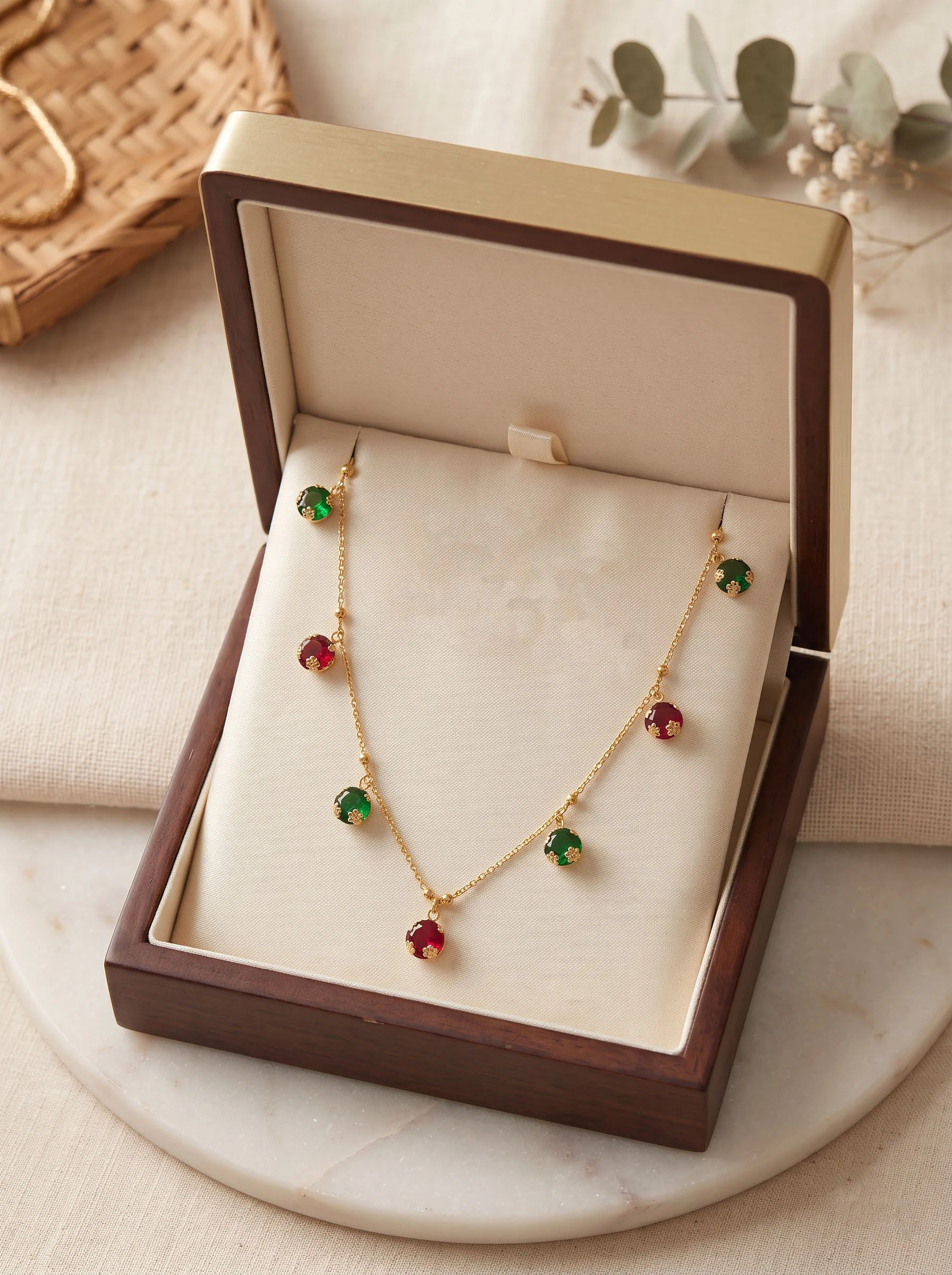 Gold Multi Floral Necklace - Image 2