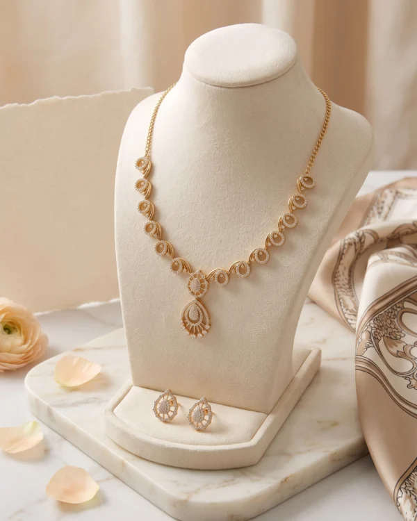 Elegant Gold Teardrop Jewelry Set