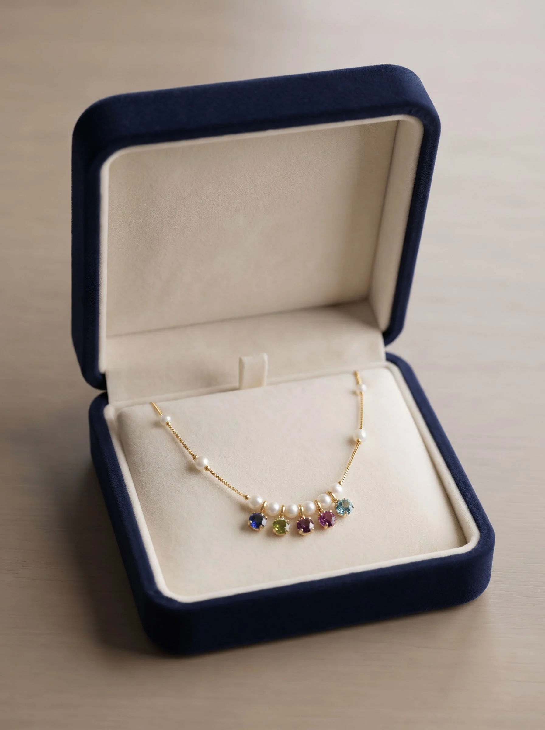 Gold Multicolor Pearl Necklace - Image 2