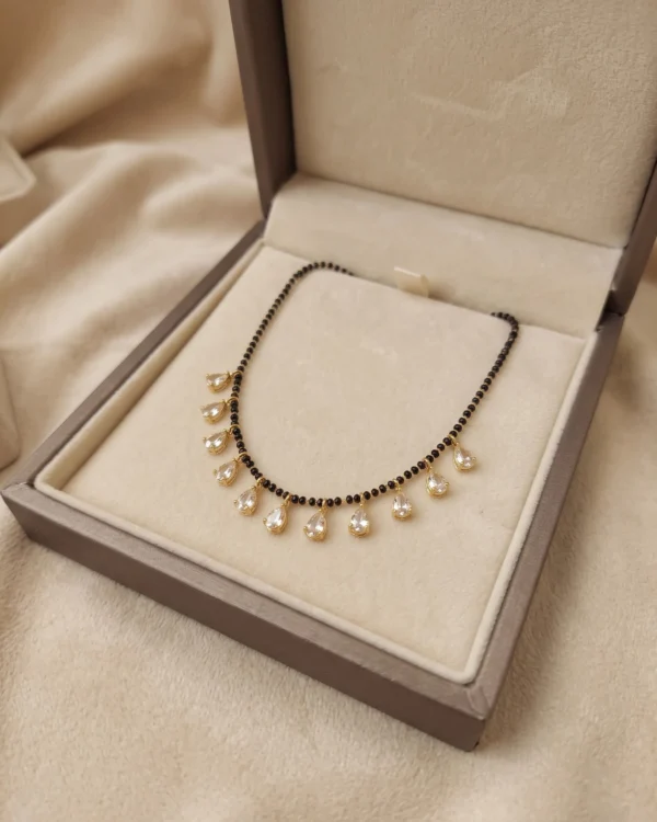 Pearl Drop Black Beads Mangalsutra