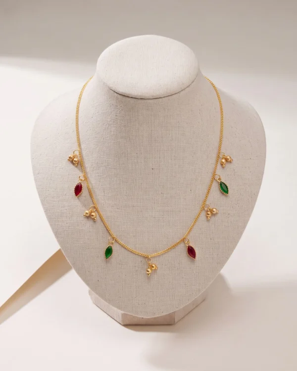 Gold Red Green Necklace