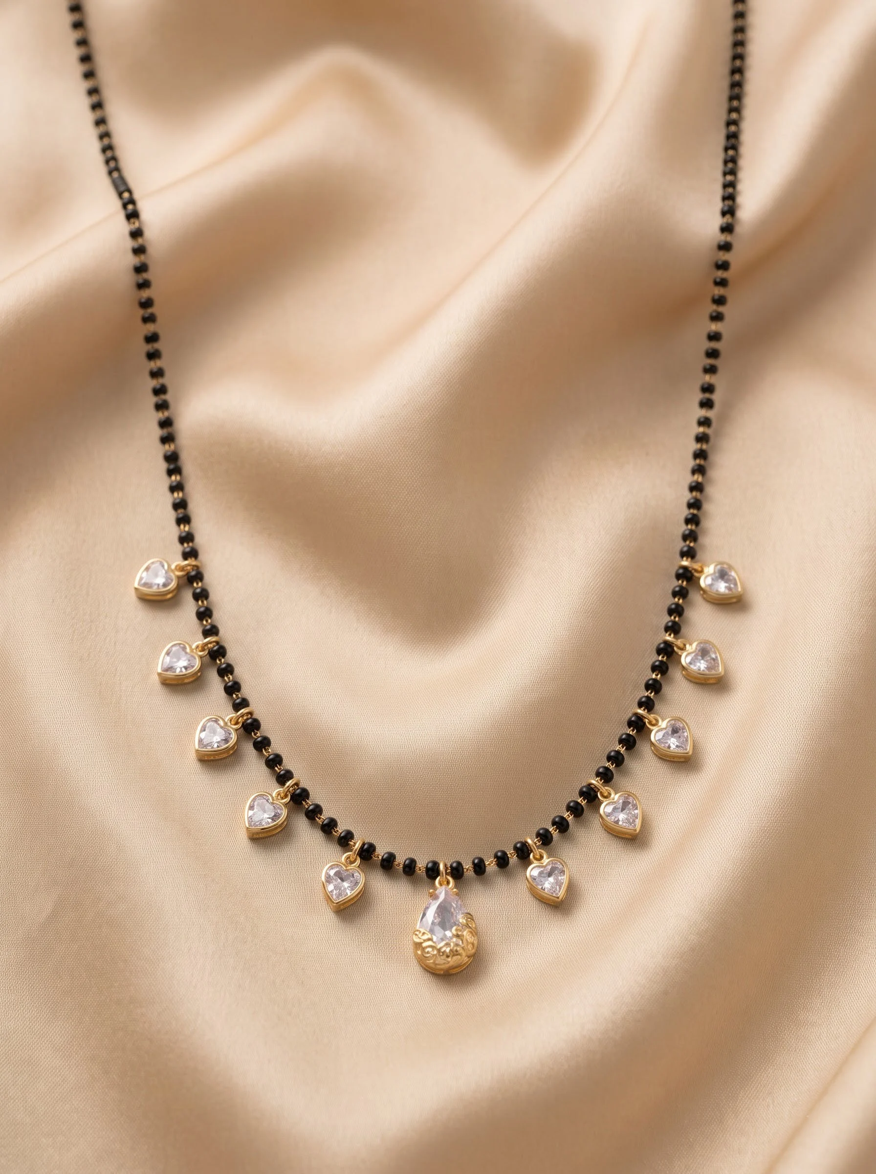 Black Beads Gold Look Mangalsutra - Image 3