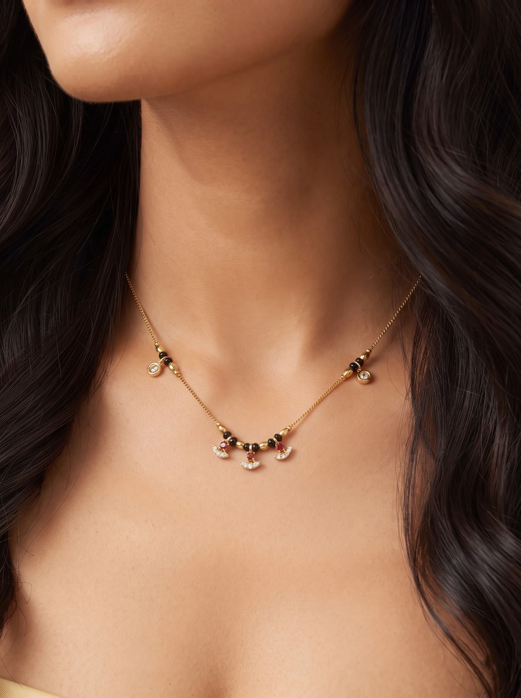 Gold Red Charm Mangalsutra - Image 2