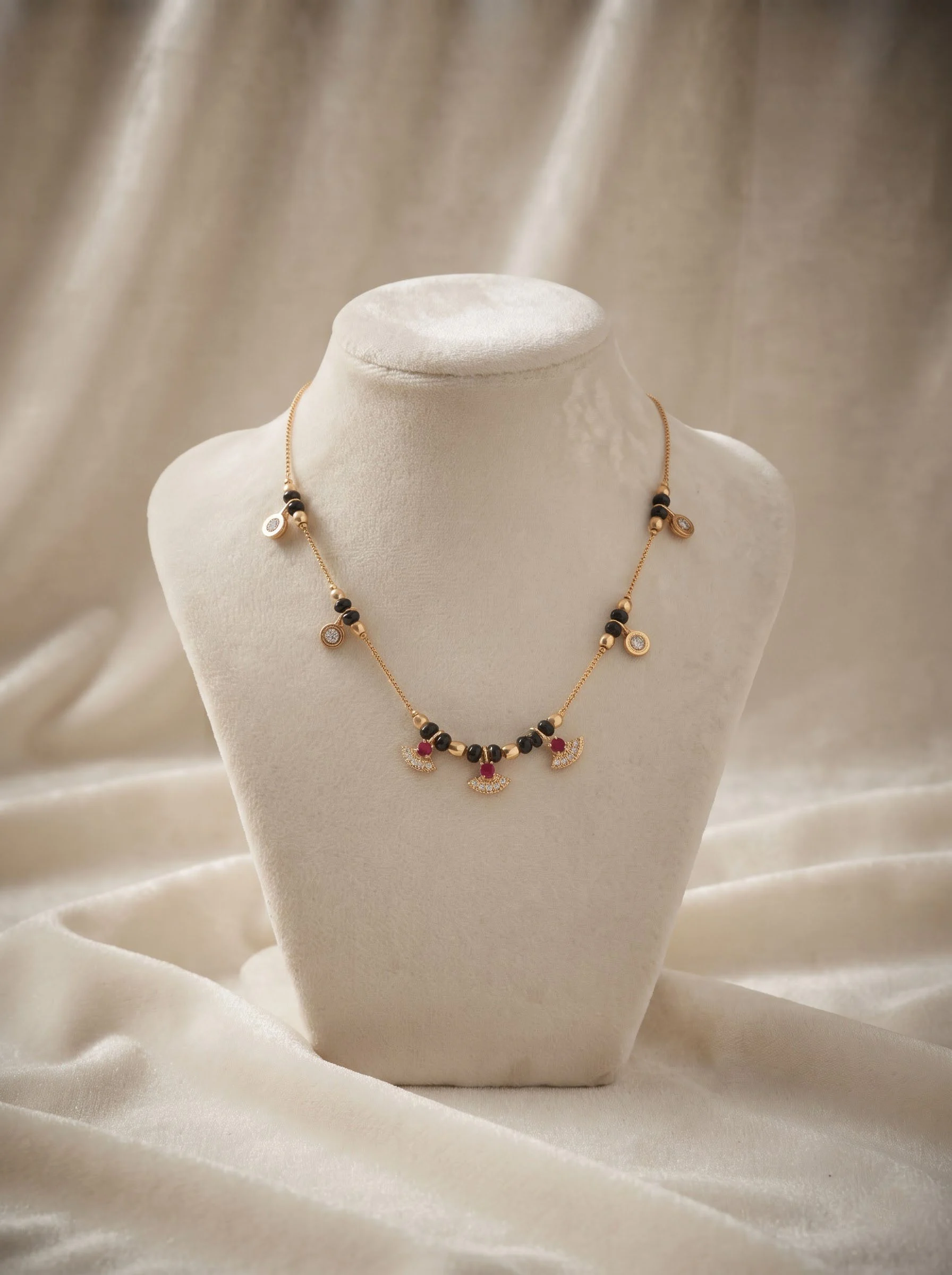 Gold Red Charm Mangalsutra