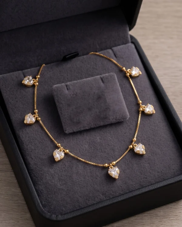 Gold Diamond Heart Necklace